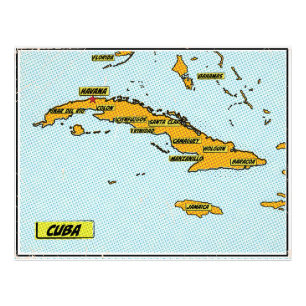 Foto Mapa de Cuba de Quadrinhos Antigos
