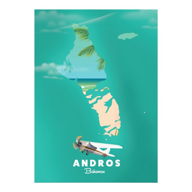 Foto Mapa de férias de Andros Bahamas. (Frente)
