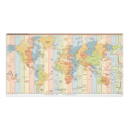Foto Mapa de Fusos Horários Globais