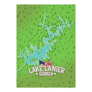 Foto Mapa de Lanier Geórgia do lago