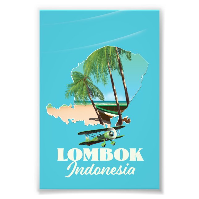 Foto Mapa de Lombok na Indonésia (Frente)
