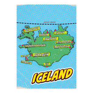 Foto Mapa de Nova Iorque ilustrado com pop Art