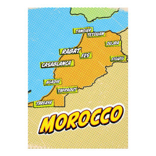 Foto Mapa de pop Art Ilustrado em Marrocos
