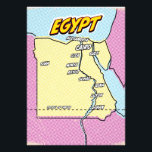 Foto Mapa de pop Art Ilustrado no Egito<br><div class="desc">Pop Art Ilustrou o mapa africano do Egito em um belo estilo de vintage vestido.</div>