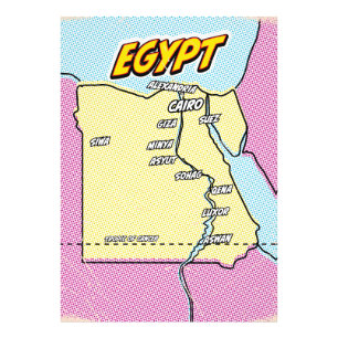 Foto Mapa de pop Art Ilustrado no Egito