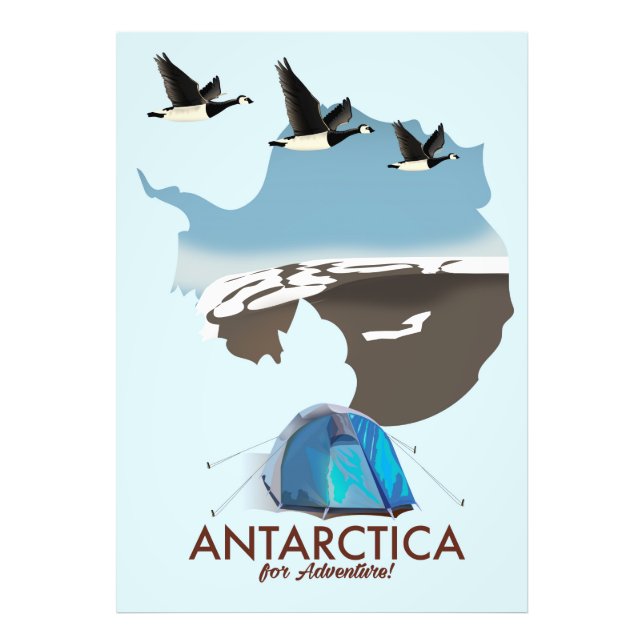 Foto Mapa de pôster de Antártida para viagens de aventu (Frente)