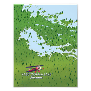 Foto Mapa de viagem do lago Kabetogama, Minnesota, EUA.