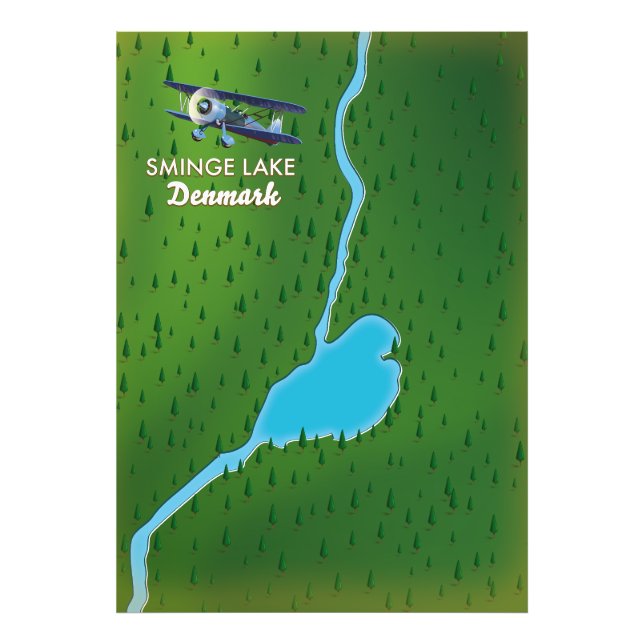 Foto Mapa de viagem do Lago Sminge Dinamarca (Frente)