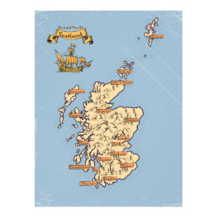 Foto Mapa de viagem ilustrado da Escócia