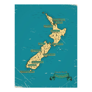 Foto Mapa de viagem ilustrado da Nova Zelândia