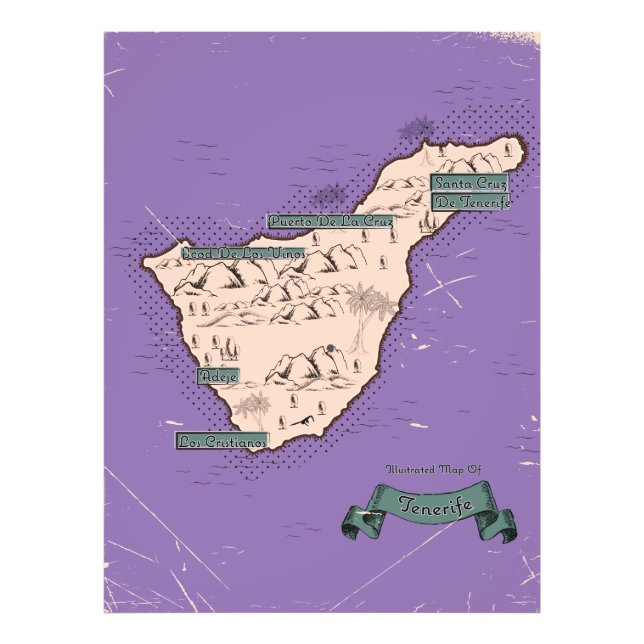 Foto Mapa de viagem ilustrado de Tenerife (Frente)