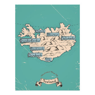Foto Mapa de viagem ilustrado Islândia