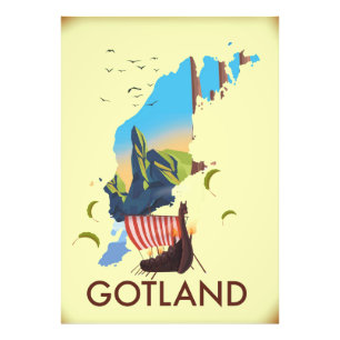 Foto mapa de viagem viking do Mar Báltico de Gotland