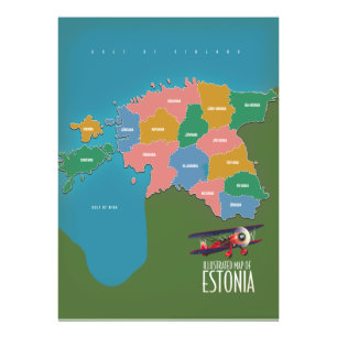 Foto Mapa de viagem vintage da Estônia