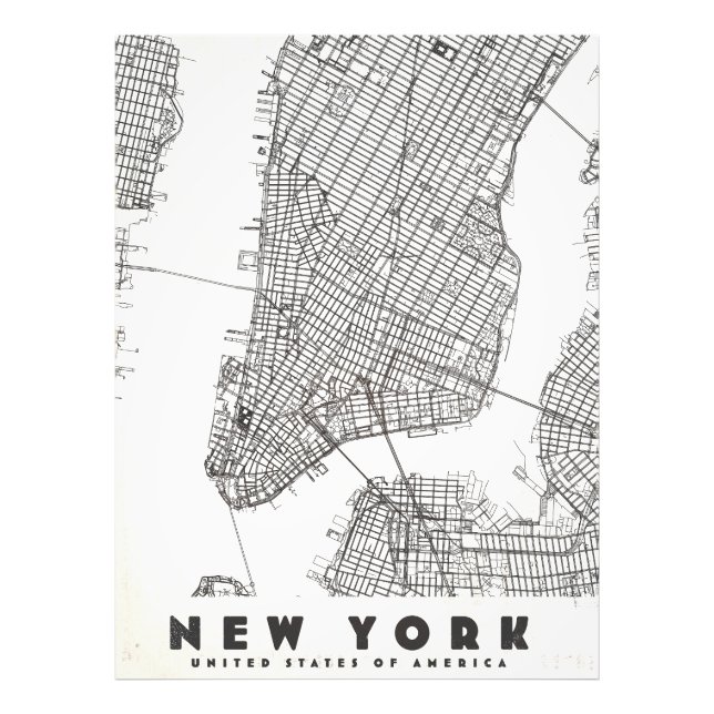 Foto Mapa de Viagens Antigo da Cidade de Nova York (Frente)