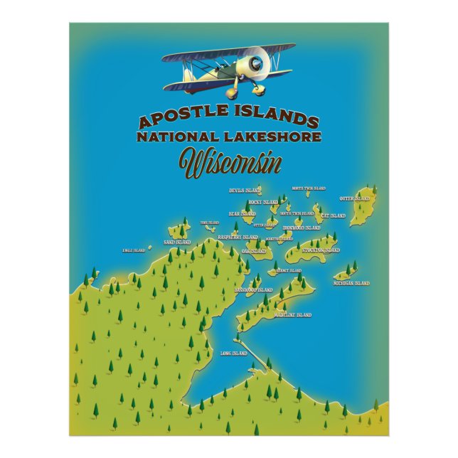 Foto Mapa do Apostle Islands National Lakeshore (Frente)
