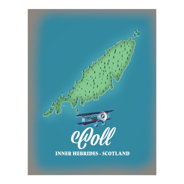 Foto Mapa do Coll Inner Hebrides Scotland (Frente)