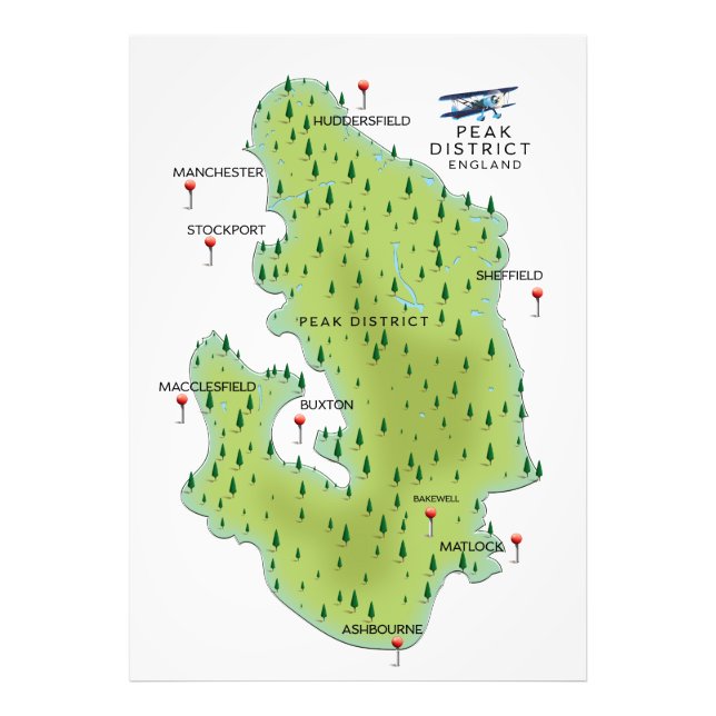 Foto Mapa do Distrito de Pico de Inglaterra (Frente)