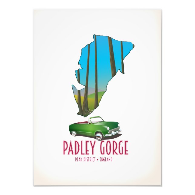 Foto Mapa do distrito england de Padley Gorge (Frente)