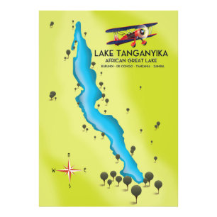 Foto Mapa do Grande Lago Africano Lago Tanganica