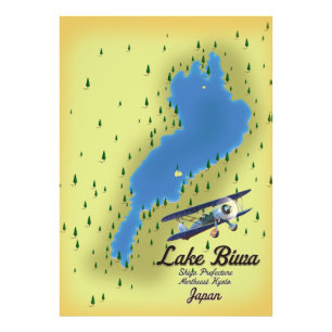 Foto Mapa do Lago Biwa Japão