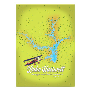 Foto mapa do lago Hartwell Georgia e da Carolina do Sul