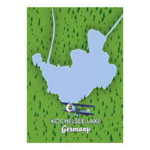 Foto mapa do lago Kochelsee, Alemanha