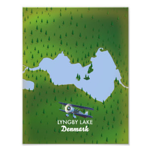 Foto Mapa do Lago Lyngby Dinamarca