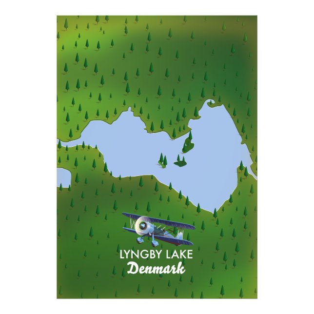 Foto Mapa do Lago Lyngby Dinamarca (Frente)