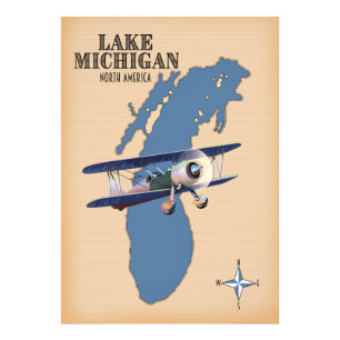 Foto Mapa do Lago Michigan América do Norte
