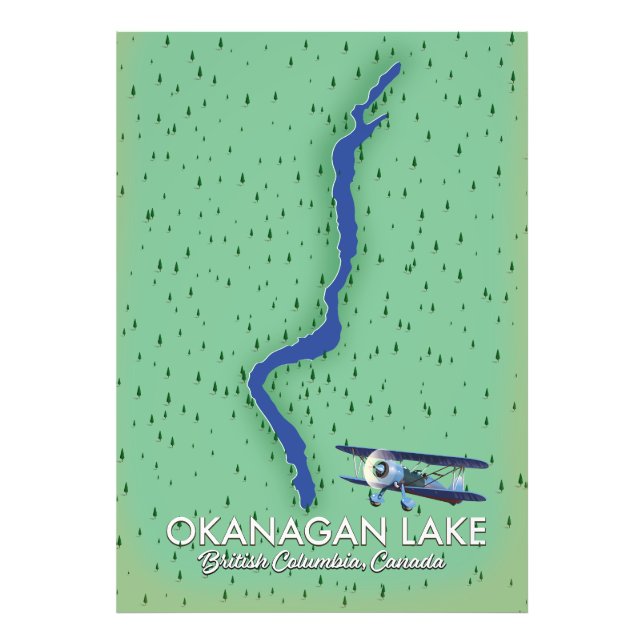 Foto Mapa do Lago Okanagan British Columbia Canada (Frente)