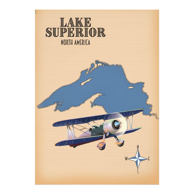 Foto Mapa do Lago Superior América do Norte (Frente)