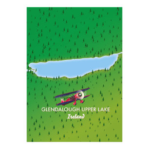 Foto Mapa do Lago Superior de Glendalough Irlanda
