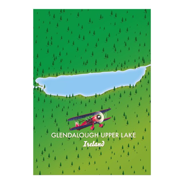 Foto Mapa do Lago Superior de Glendalough Irlanda (Frente)