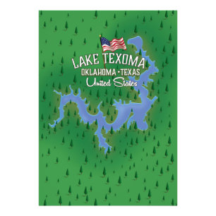 Foto Mapa do Lago Texoma USA.