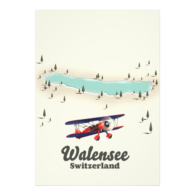 Foto mapa do lago Walensee suíça (Frente)