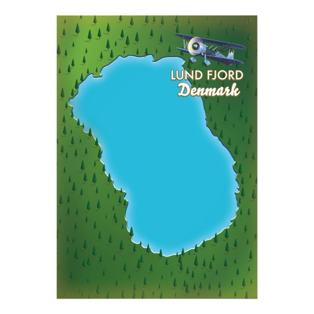 Foto Mapa do Lund Fjord Dinamarca (Frente)