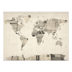 Foto Mapa do mapa do mundo dos cartão velhos