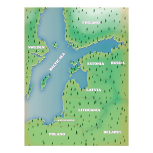 Foto Mapa do Mar Báltico