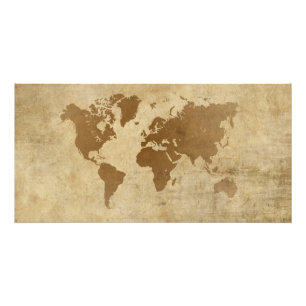Foto Mapa do mundo desvanecido do pergaminho