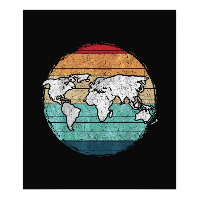 Foto Mapa do Mundo Retroativo (Frente)