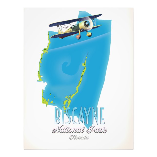 Foto mapa do parque nacional Biscayne Flórida (Frente)