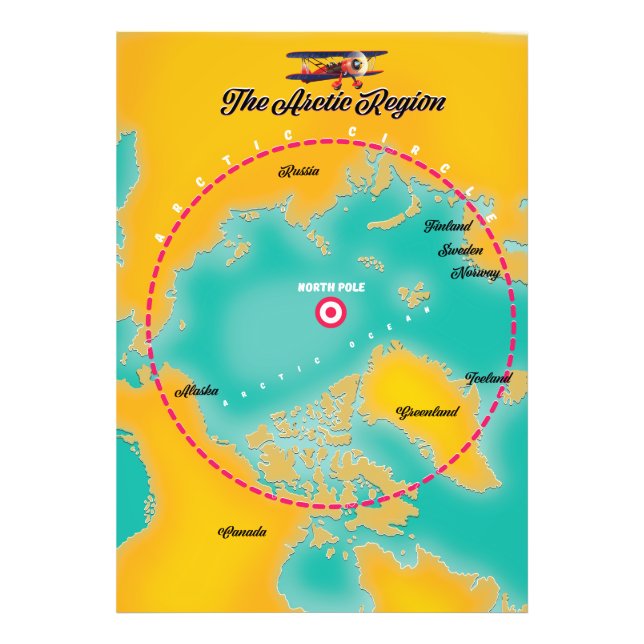 Foto Mapa do Polo Norte na Região Árctica (Frente)