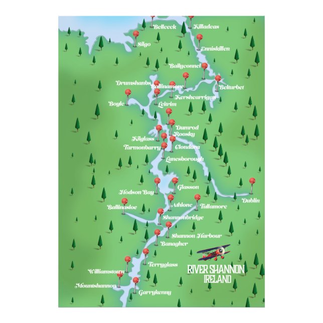 Foto Mapa do rio Shannon Irlanda (Frente)