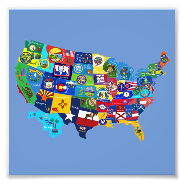 Foto Mapa dos EUA (Frente)