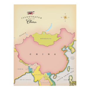 Foto Mapa ilustrado da China