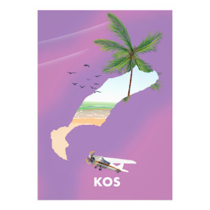 Foto Mapa ilustrado da Grécia Kos.
