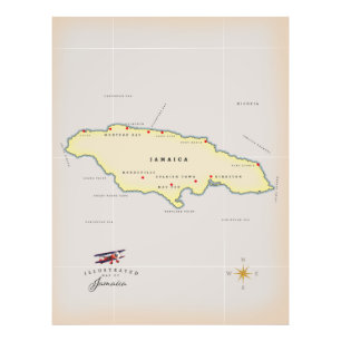 Foto Mapa ilustrado da Jamaica.