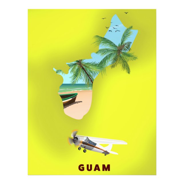 Foto Mapa ilustrado de Guam pôster de viagem (Frente)