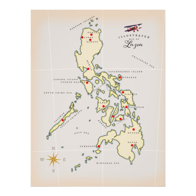 Foto Mapa ilustrado de Luzon Filipinas mapa (Frente)